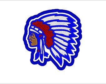 Chieftain Chief Indian Mascot Chenille and Embroidery