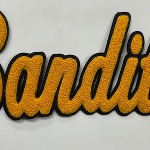 3-4" Tall Chenille Varsity Letterman Custom Name Patch