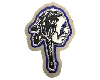 Warrior Indian Mascot Chenille and Embroidery
