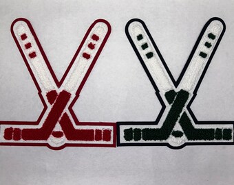 OUTLET SALE 8" Variety Hockey Stick Varsity Letterman Patches