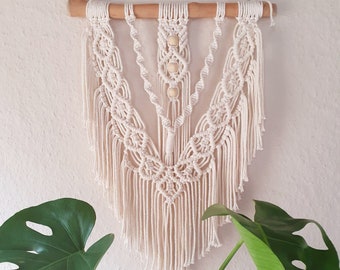 WISH:Macrame Wall hanging available in pink and natural,35 cm driftwood.Perfect gift Christmas,birthdays,house warming.Large wall hanging.