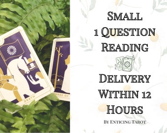 Lectura de tarot de 1 pregunta, entregada en 12 horas. Respuestas rápidas y directas.