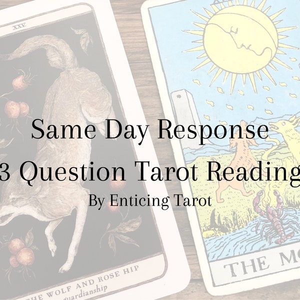 3 Question Tarot Reading -  Detailed Answers To Your Questions! Fast Same Day Delivery