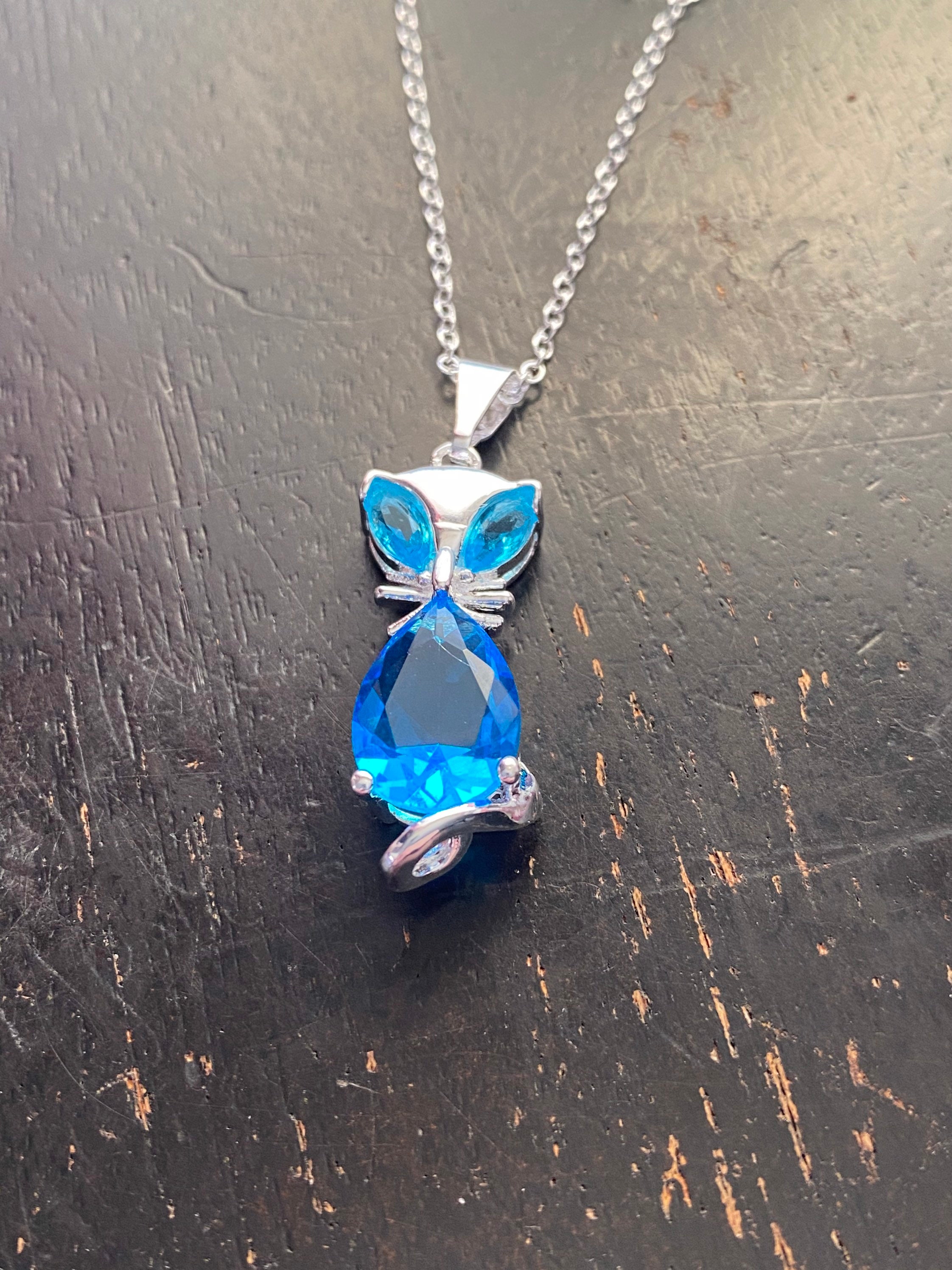 Sterling Silver 925 Cat Necklace Etsy
