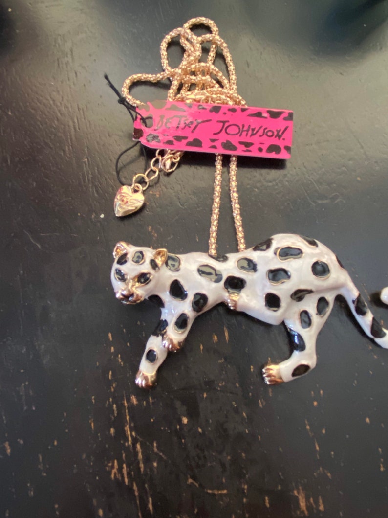 Betsey Johnson White Leopard Necklace