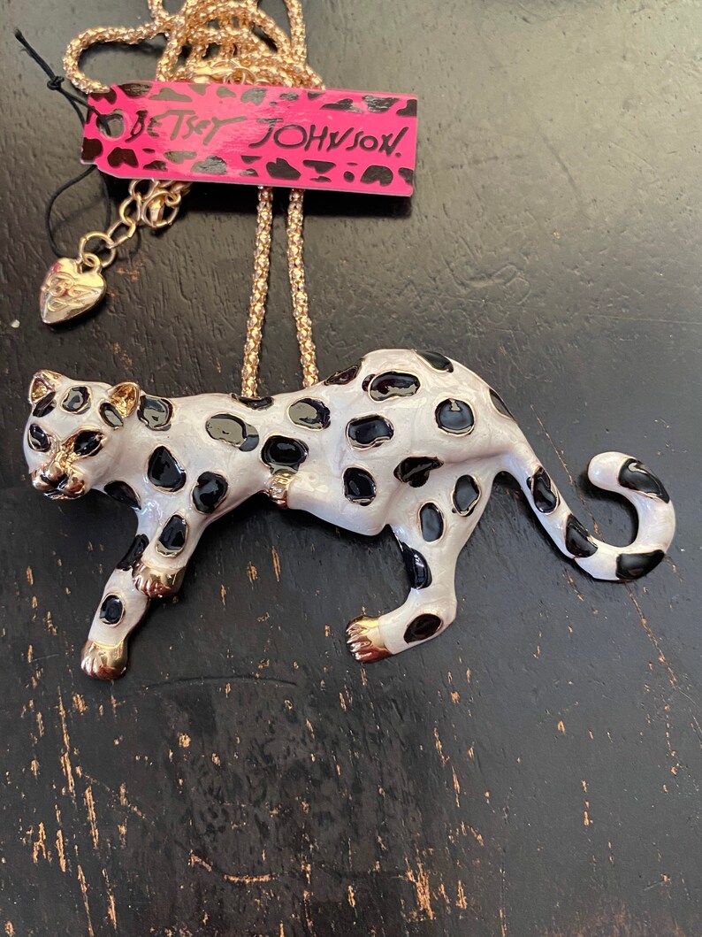 Betsey Johnson White Leopard Necklace