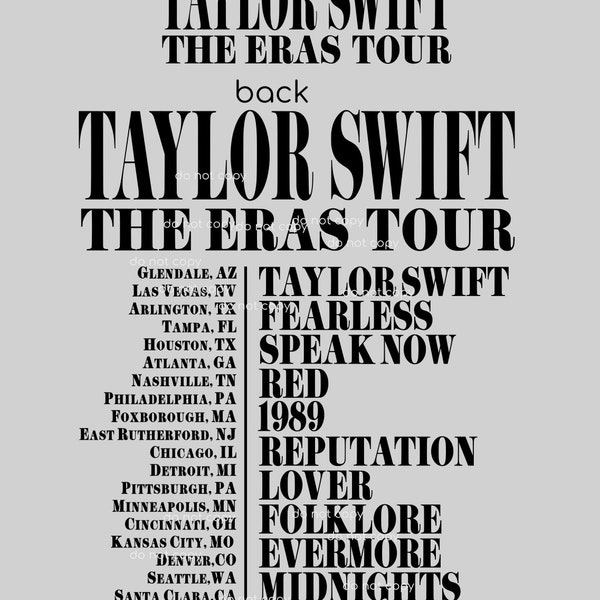 Eras Tour Front and Back | 2024 dates included Miami, Indianapolis, New Orleans and New Album | Read Description