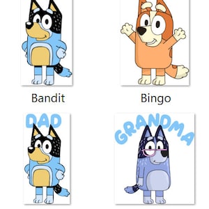 Kids Birthday Characters digital files | 6 characters with and without names | 12 png files total