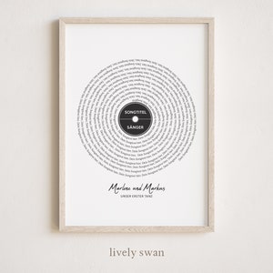 Poster Lieblingslied mit Namen personalisiert • Schallplatte • Geschenk Hochzeitstag