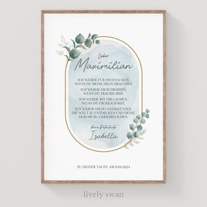 Carta de padrinho – Eucalipto – personalizada – afilhado – certidão de padrinho – padrinho – madrinha