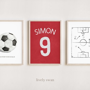 Set de 3 posters futbolistas | Carteles de fútbol para niños | personalizado | Afiche | Fútbol | Niños | Formato digital PDF/A4/A3/30x40 cm | #777