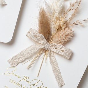 Cartes de fleurs séchées personnalisées, personnalisées, faites à la main, carte de vœux personnalisée, propre carte texte, mini bouquet de fleurs sèches image 2