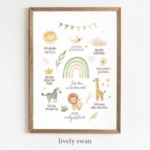 Cartel de afirmación | Safari | Afirmaciones para niños | creencias positivas | Afirmaciones en póster para niños | PDF/A4/A3/30 x 40 cm