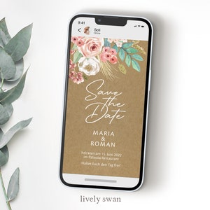 Save the Date Karte - Digital, Whatsapp, Hochzeit, Einladung