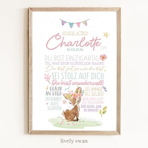 Regalo personalizzato per l'inizio della scuola, cervo, poster di affermazione, poster con detti per il bambino della scuola per il primo giorno di scuola, incoraggiamento #125