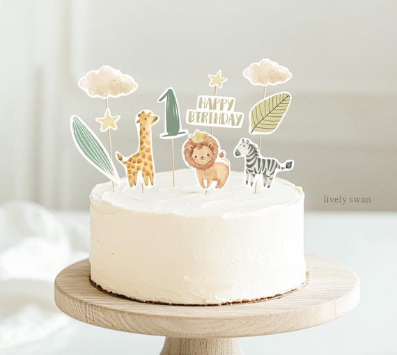 15 decorazioni per torte di compleanno a forma di animale, decorazioni per cupcake di compleanno, per bambini, ragazzi, ragazze, 1°, 2°, 3°, 4° compleanno, Y4-DWDGZS