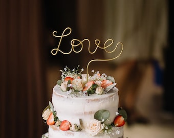 Wire Cake Topper Filo per torta fatto a mano Lettering Cake Topper Cake Topper Wedding Love