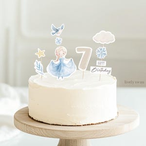 Cake topper for children&#39;s birthday to make yourself, Snow Queen, Girl, cake topper cake decoration, DIY