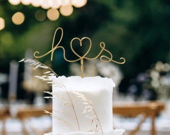 Wire cake topper, personalized, wire lettering, wire wedding cake topper, minimalist wedding cake topper, personalized cake topper