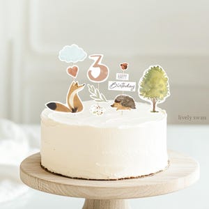 Cake topper per compleanno bambini da realizzare da soli, animali del bosco, volpe, bosco, decorazione per torta cake topper, fai da te