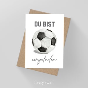 Einladungskarten Kindergeburtstag-Fußball-Einladung für Kinder-Kindergeburtstag-DIN A6-Naturpapier #777