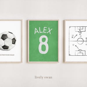 Set de 3 posters futbolistas | Carteles de fútbol para niños | personalizado | Afiche | Fútbol | Niños | Formato digital PDF/A4/A3/30x40 cm | #777