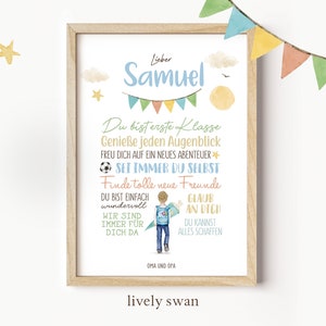 Regalo personalizado para el inicio del cole, cartel con frases para escolares que empiezan el cole, deseos, ánimo, niñas y niños #110