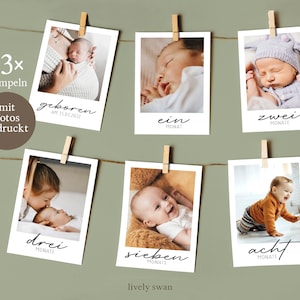 Personalisierte Foto-Girlande zum 1. Geburtstag mit Fotos bedruckt