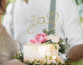 Cake Topper aus Draht, Handgefertigt, Schriftzug aus Draht,Kuchenaufsatz,Tortenaufsatz,Verlobung, Hochzeit