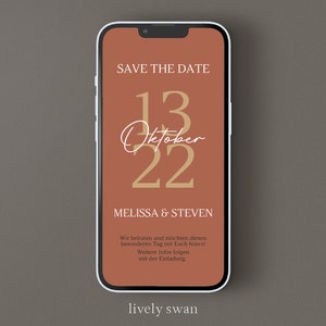 Save the Date zur Hochzeit Wedding,Einladung, digitale Karte für Handy/Mobil Telefon, WhatsApp, E-Mail, SMS