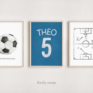 Set de 3 posters futbolistas | Carteles de fútbol para niños | personalizado | Afiche | Fútbol | Niños | Formato digital PDF/A4/A3/30x40 cm | #777