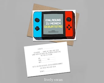 Invitation cards children's birthday-gamer-invitation for children-children's birthday-DIN A6-natural paper