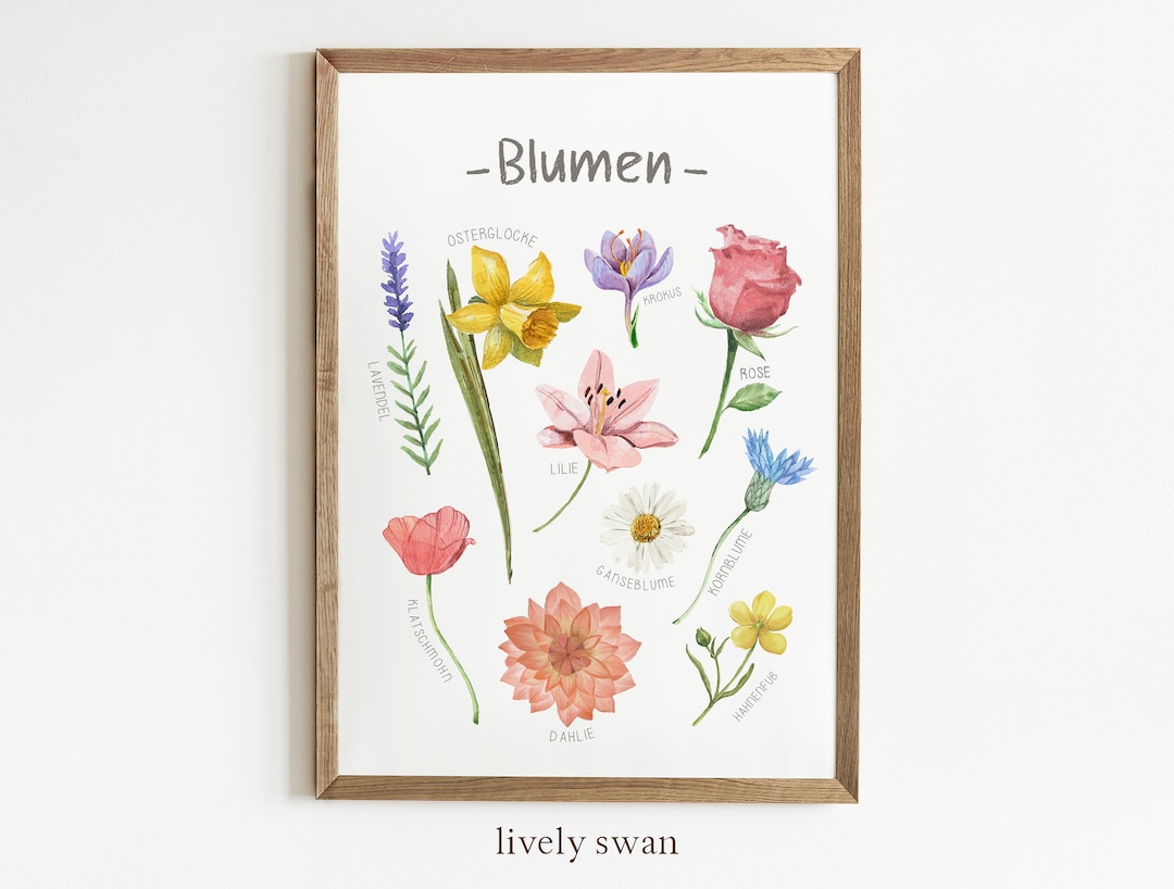 Flower Types Poster, Children's Room, Children's Poster, Children's ...