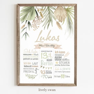 Safari, Meilensteintafel 1,2,3,4.. Geburtstag, Geburtstagsposter, personalisiert, Jungle