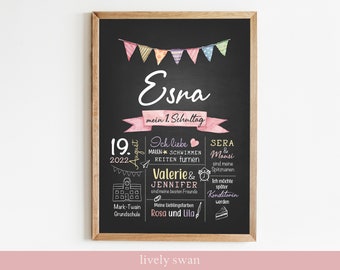 Milestone board for school enrollment, school enrollment board, rainbow, girl