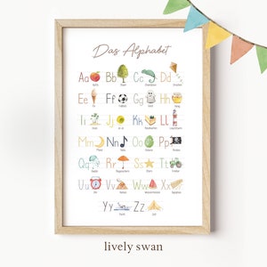Geschenk zum Schulanfang, ABC Poster, Das Alphabet, Geschenk für's Schulkind zur Einschulung, Mädchen & Junge #110