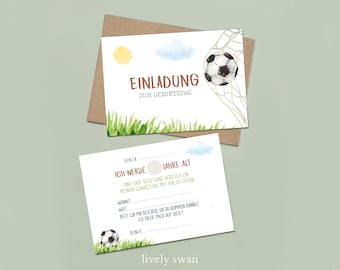 Invitation cards children's birthday-football-invitation for children-children's birthday-DIN A6-natural paper