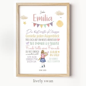 Regalo personalizado para el inicio del cole, cartel con frases para escolares que empiezan el cole, deseos, ánimo, niñas y niños #110