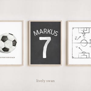 Set de 3 posters futbolistas | Carteles de fútbol para niños | personalizado | Afiche | Fútbol | Niños | Formato digital PDF/A4/A3/30x40 cm | #777