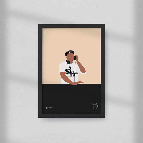 DJ Guv by Boiler Print Room | Minimal Print | Gift for Music Lovers | Slice and Dice | Spinning Method | Warning | Heat | Dirty Cops