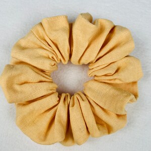 Oversized  Linen Pastel Yellow Scrunchie, Linen Scrunchie, Hair Scrunchie, Hair Tie, Scrunchy,