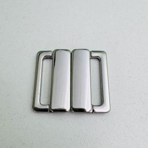 Metal Bra Closure Square, Front Clasp for Swimwear & Bikini, Silver Buckle for Lingerie Making