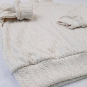 Beige Oversized Winter Girl Sweater, Turtleneck Warm Fall Sweater, Toddler Off White Sweater, Knit Baby Sweater image 7