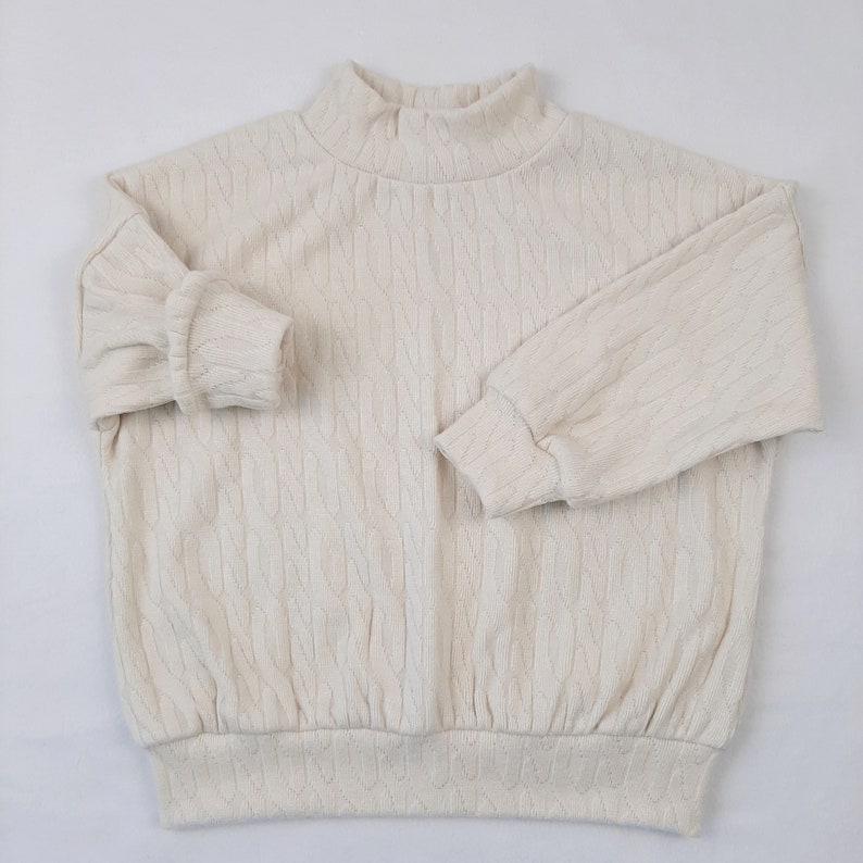 Beige Oversized Winter Girl Sweater, Turtleneck Warm Fall Sweater, Toddler Off White Sweater, Knit Baby Sweater image 6