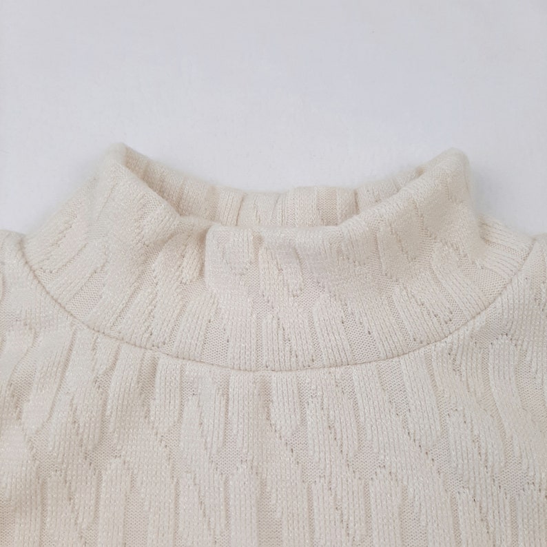 Beige Oversized Winter Girl Sweater, Turtleneck Warm Fall Sweater, Toddler Off White Sweater, Knit Baby Sweater image 8