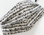 Black n White Fingerprint Face Mask Washable Cotton Face Mask 3 Layers with Filter Pocket and Adjustable Nose Wire