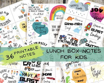 PRINTABLE Lunch Box Notes for Kids | Lunch Cards | School Lunch Notes | Words of Encouragement for Kids | Print at Home INSTANT DOWNLOAD