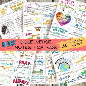 MEER! Bijbelversnotities voor kinderen - Schriftkaarten - Aanmoedigingskaarten | Lunchbox-notities | Bijbelmemorisatie | Afdrukbaar-INSTANT DOWNLOAD