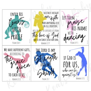 Sports Themed Bible Verse Notes for Kids - Christian Scripture Cards ...