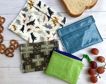 Reusable Snack Bags: Waterproof Laminated Cotton Sandwich Bags